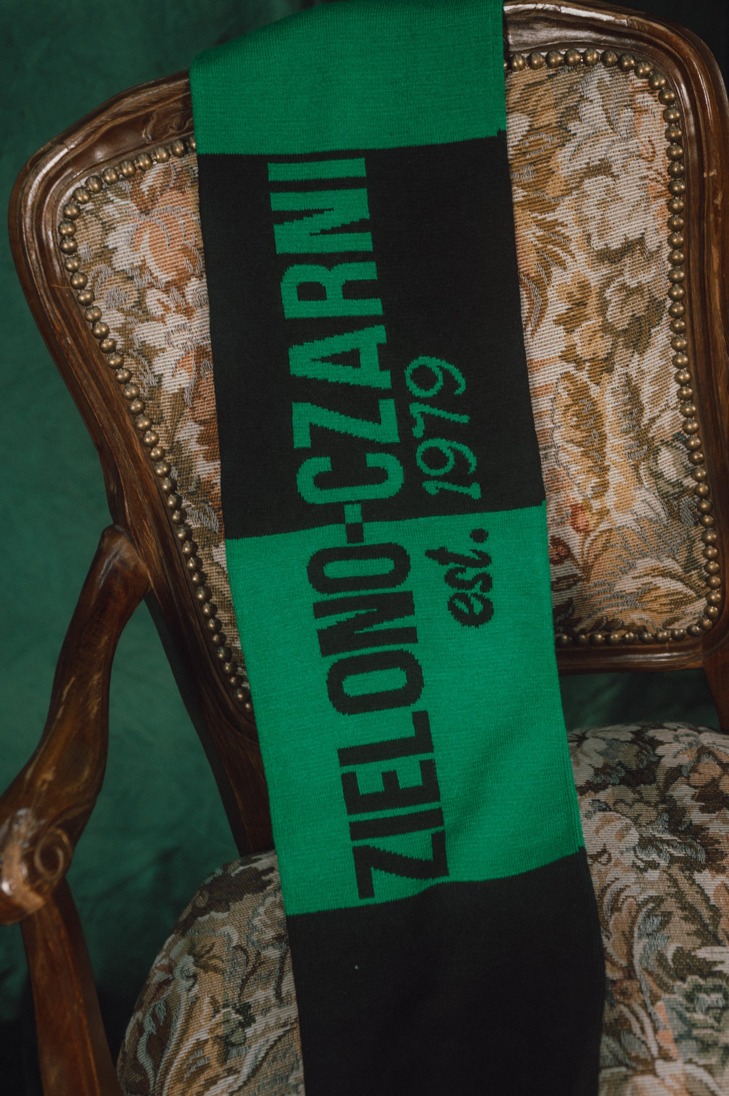 Szalik pasiak Zielono-Czarni