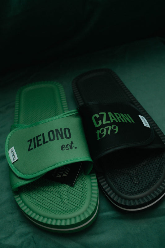 Klapki zielono-czarni